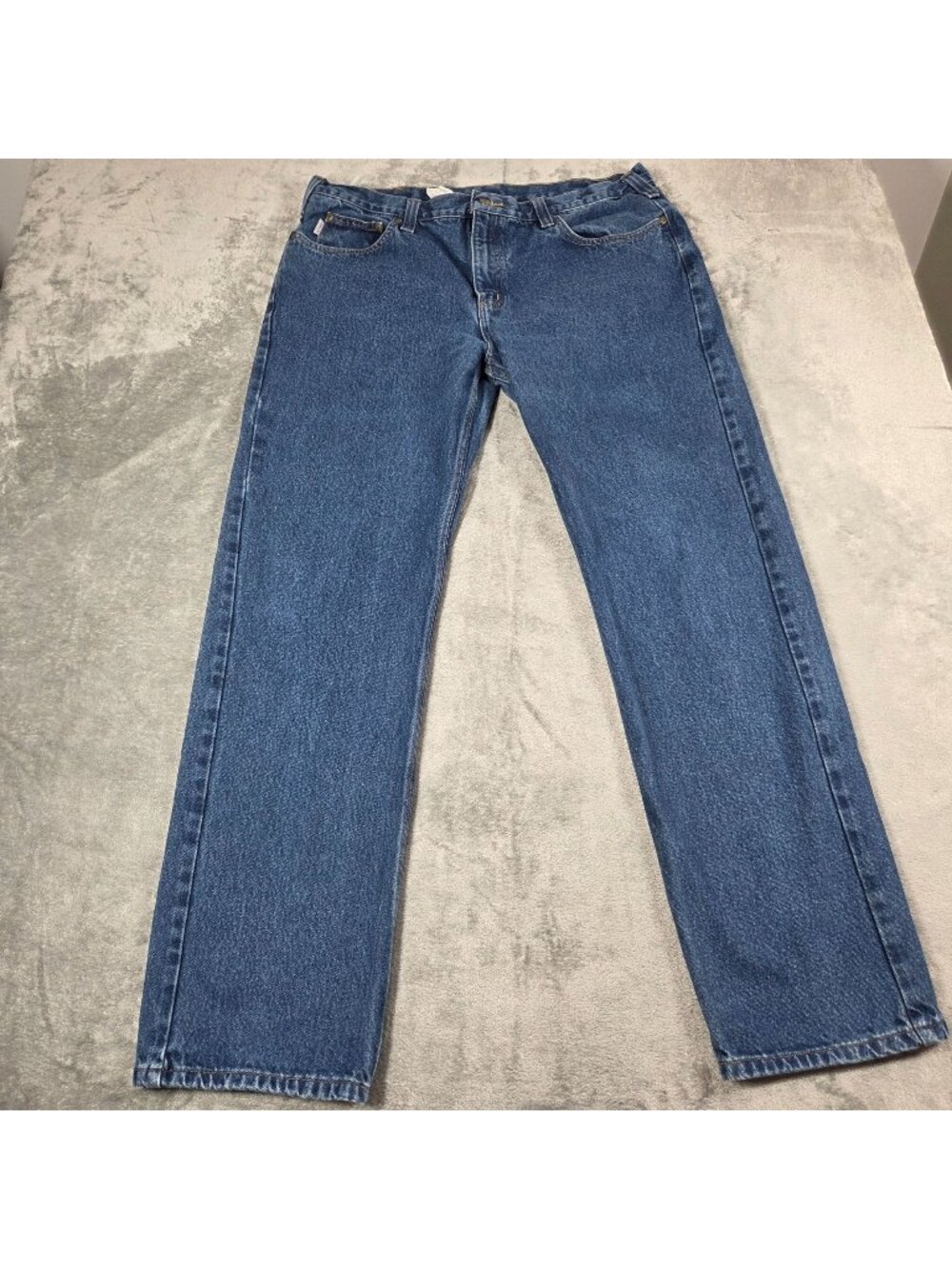 Carhartt Jeans Mens 40X34 Blue Traditional Fit Straight Leg Work Denim B480 DVB